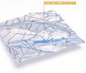 3d view of Deh-e Mīrzā Aḩmad