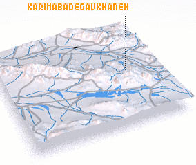 3d view of Karīmābād-e Gāvkhāneh