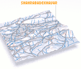 3d view of Shahrābād-e Khāvar