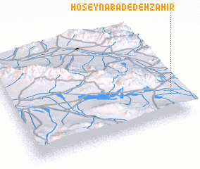 3d view of Ḩoseynābād-e Deh Z̧ahīr