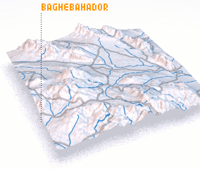 3d view of Bāgh-e Bahādor