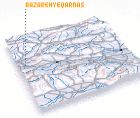 3d view of Bāzāreh-ye Qārnās