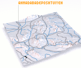 3d view of Aḩmadābād-e Poshtū\