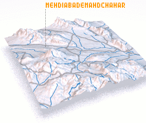 3d view of Mehdīābād-e Mahd Chahār