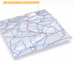 3d view of Ḩasanābād-e Deh Zāmīn