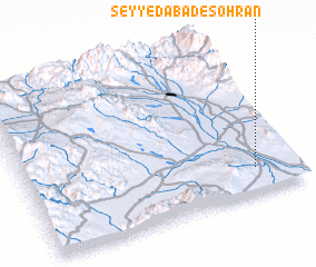 3d view of Seyyedābād-e Sohrān