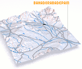 3d view of Bahādorābād-e Pā\