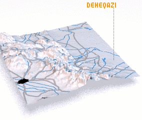 3d view of Deh-e Qāẕī