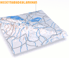 3d view of Ḩoseynābād-e ‘Alam Khān