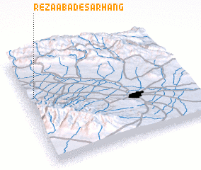 3d view of Reẕāābād-e Sarhang
