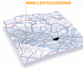 3d view of Mahalleh-ye Zoshk-e Pā‘īn