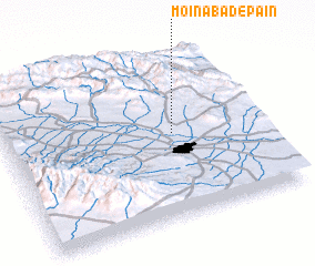3d view of Mo‘īnābād-e Pā\