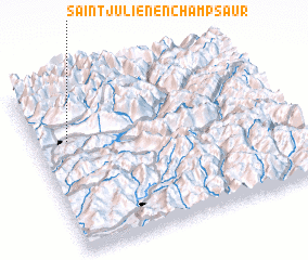 3d view of Saint-Julien-en-Champsaur