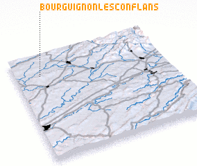 3d view of Bourguignon-lès-Conflans