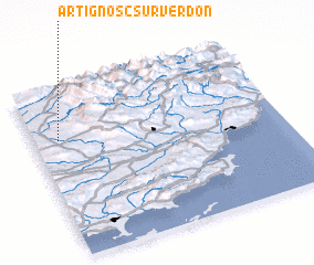 3d view of Artignosc-sur-Verdon