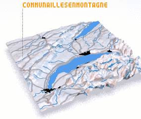 3d view of Communailles-en-Montagne