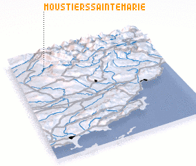 3d view of Moustiers-Sainte-Marie