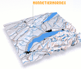 3d view of Monnetier-Mornex