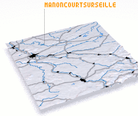 3d view of Manoncourt-sur-Seille