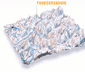 3d view of Tours-en-Savoie