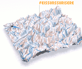 3d view of Feissons-sur-Isère