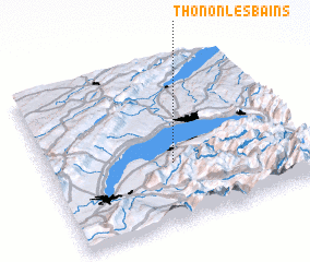 3d view of Thonon-les-Bains