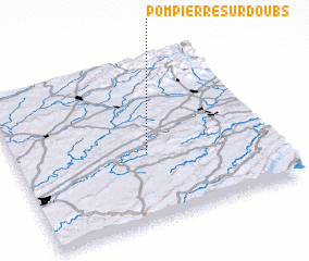 3d view of Pompierre-sur-Doubs
