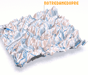 3d view of Notre-Dame-du-Pré