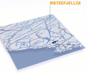 3d view of Midtre Fjellså