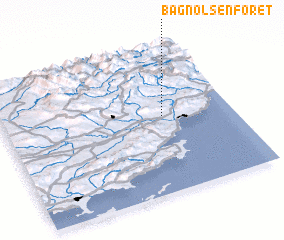3d view of Bagnols-en-Forêt