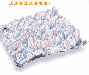 3d view of Les Praz-de-Chamonix