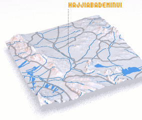 3d view of Ḩājjīābād-e Mīnū\