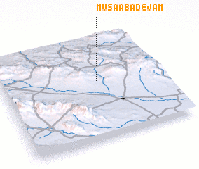 3d view of Mūsáābād-e Jām