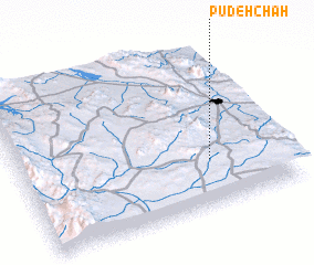 3d view of Pūdeh Chāh