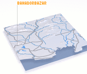 3d view of Bahādor Bāzār