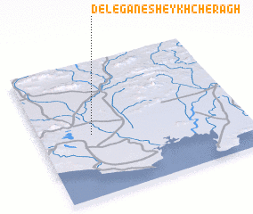 3d view of Delegān-e Sheykh Cherāgh