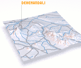 3d view of Deh-e Mandālī