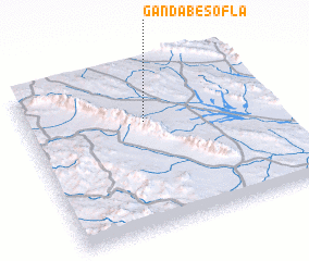 3d view of Gandāb-e Soflá