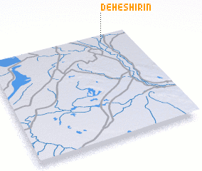 3d view of Deh-e Shīrīn
