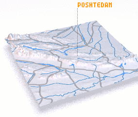 3d view of Posht-e Dam