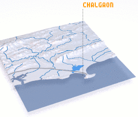 3d view of Chal Gāon