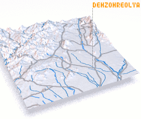 3d view of Deh Z̧ohr-e ‘Olyā