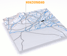 3d view of Ḩowẕ-e Madad