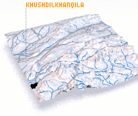 3d view of Khushdil Khān Qila