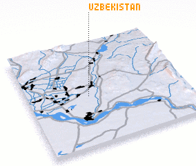 3d view of Uzbekistan