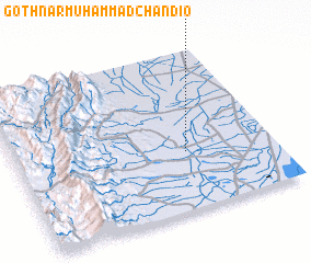 3d view of Goth Nar Muhammad Chāndio