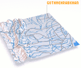 3d view of Goth Mehrāb Khān