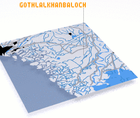 3d view of Goth Lāl Khān Baloch