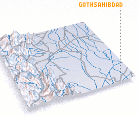 3d view of Goth Sāhibdād