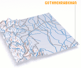 3d view of Goth Mehrāb Khān